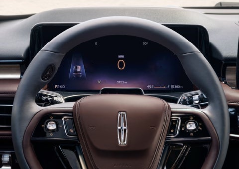 The driver’s information cluster display behind the steering wheel is shown. | Lincoln of Troy in Troy MI
