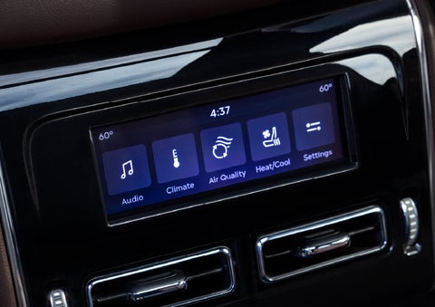 Driver controls like music, temperature, air quality, settings, and heat/cool seats are shown. | Lincoln of Troy in Troy MI