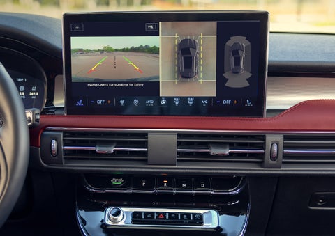 The large 13.2” SYNC® 4 center display featuring 360-Degree Camera of a 2026 Lincoln Corsair® SUV is shown.| Lincoln of Troy in Troy MI