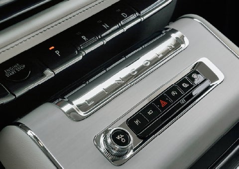 The piano key gear selector of a 2027 Lincoln Aviator® Back Label™ SUV. | Lincoln of Troy in Troy MI